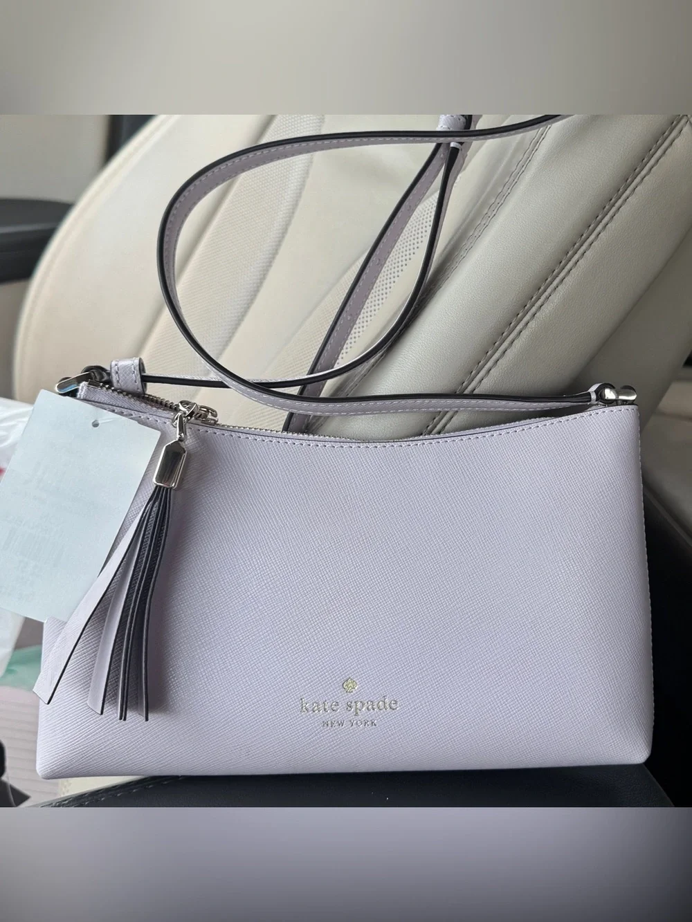 Kate Spade Sadie Saffiano Leather Lilac/Lavender Tassel Shoulder Bag - NWT!